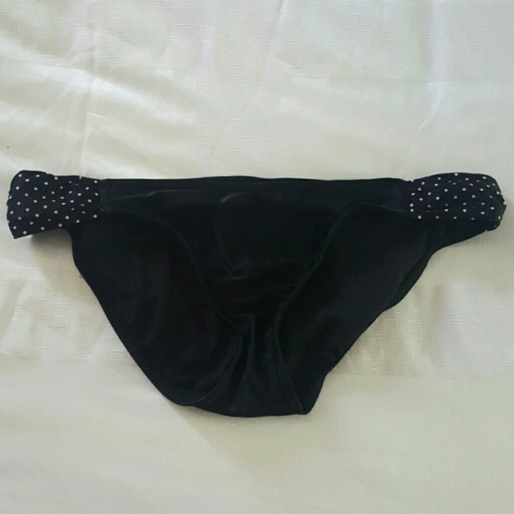 Black bikini with pink dots on side. Size L Junior